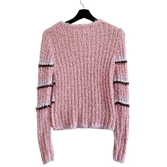 NWT MORAL FIBER Pink Striped Sweater, Size S - Picture 3 of 7